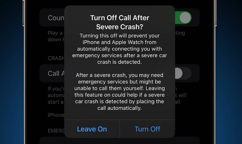 康保苹果14维修分享 iPhone 14 和 Apple Watch 上关闭崩溃检测 