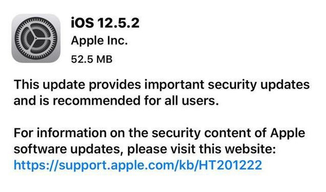 康保苹果手机维修分享iOS12.5.2发布，建议所有老苹果用户安装 